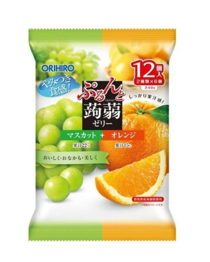 Thạch trái cây Orihiro 240g  nho-cam