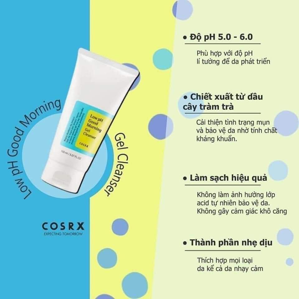 Sữa Rửa Mặt Dạng Gel Cosrx Low PH Good Morning