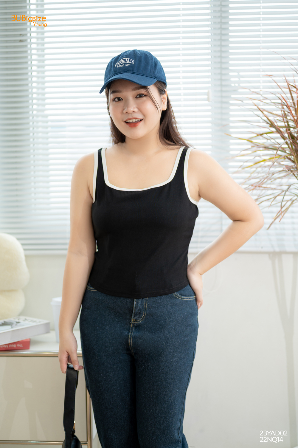 Áo 3 lỗ phối viền BIGSIZE (55kg đến 95kg) - 23YAD02 - [BU Bigsize Young]