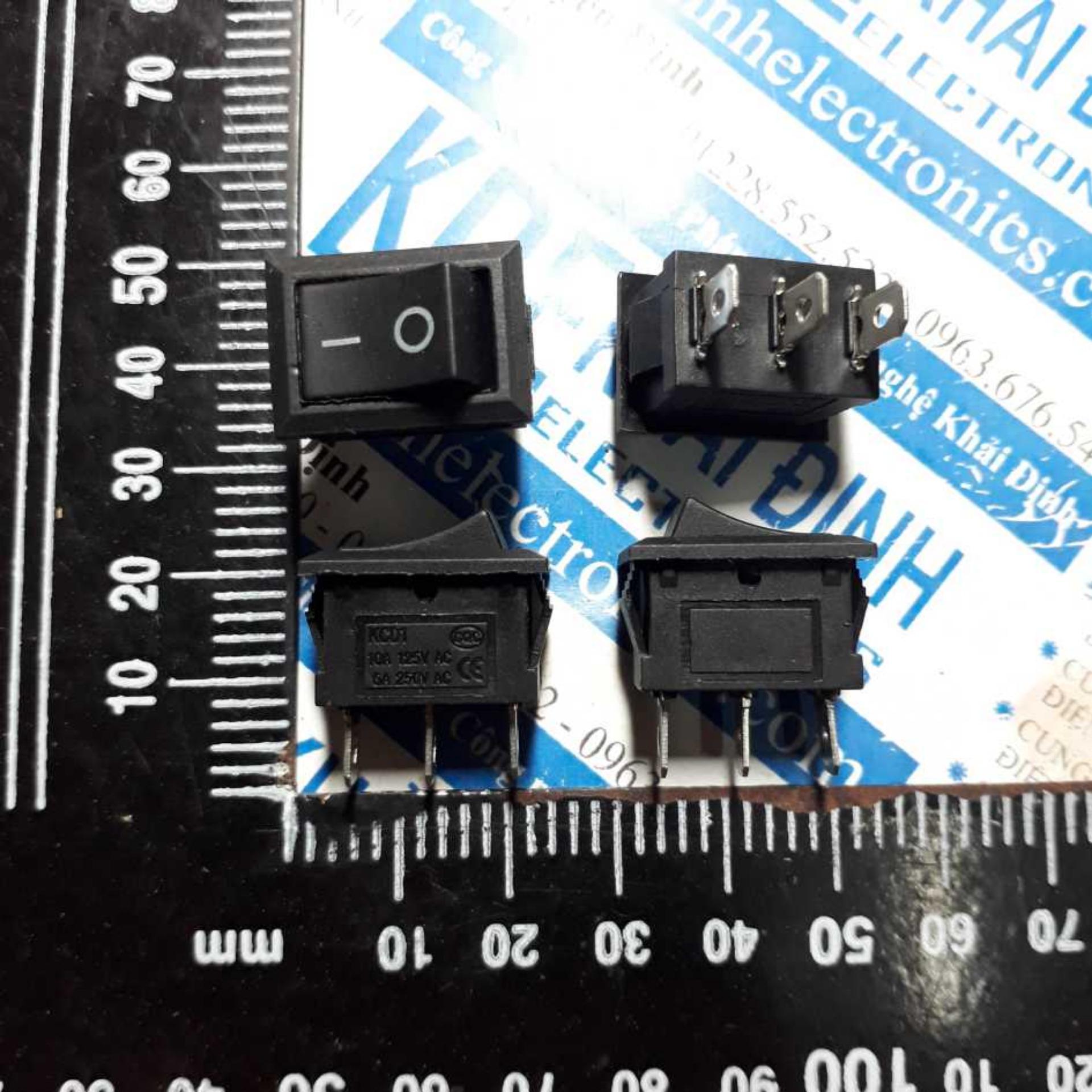 10 cái công tắc bập bênh kcd1 3 chân 2 trạng thái 15*21mm 6a250v đen kde2893