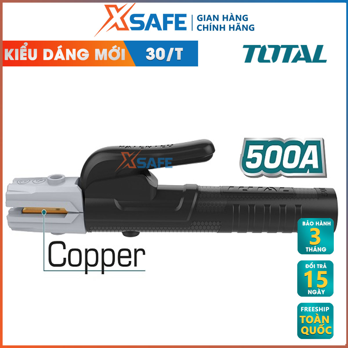 Nippers welding 500A total TWAH5006 new designs. Nippers welding have rated current 500A, suitable used for welding machine MMA's total, genuine warranty 3 month-distribution genuine xsafe