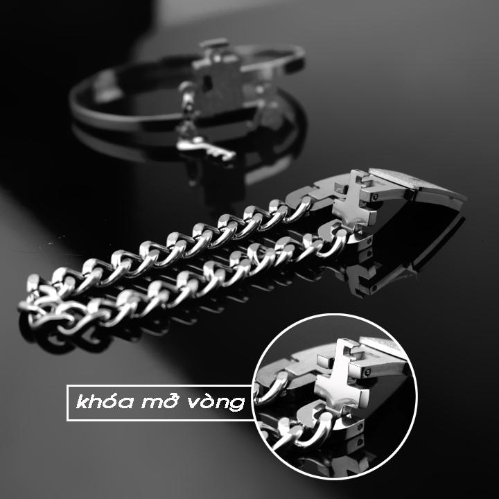 LẮC VÒNG TAY CẶP ĐÔI TITAN Ổ CHÌA KHÓA CP017