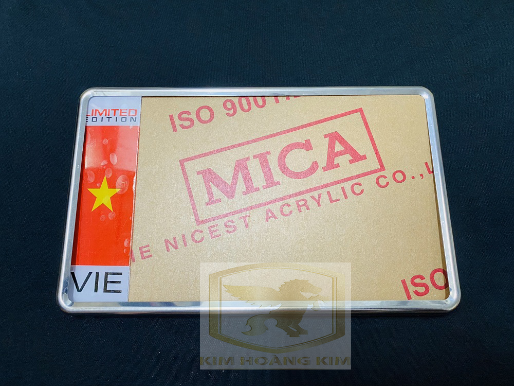Bộ Ốp biển số xe máy lá cờ Inox (gồm khung +viền + meca + tem lá cờ)