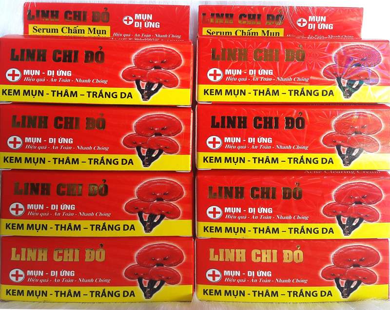 [HCM]Serum chấm Mụn Thâm Trắng da LINH CHI ĐỎ - 10ml