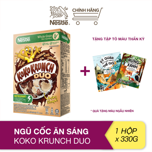 [Tặng tập tô màu thần kỳ] Ngũ cốc ăn sáng Koko Krunch Duo (Hộp 330g)