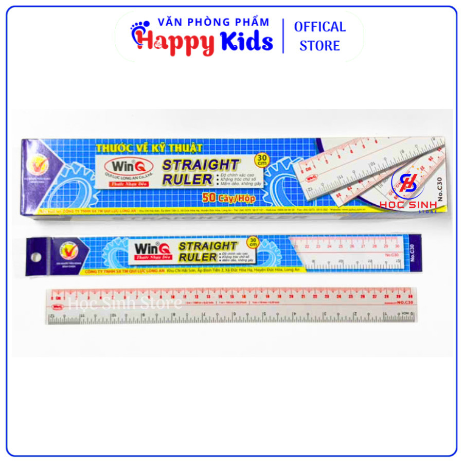 Combo 2 Cây Thước Dẻo 30cm Win C30 - VPP HAPPY KIDS