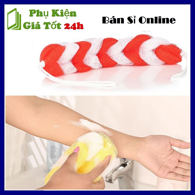 [HCM]⚡ Bông Tắm Chà Lưng (Nhiều Màu) - Bông Tắm Bằng Vải Lưới Dạng Dài ⚡