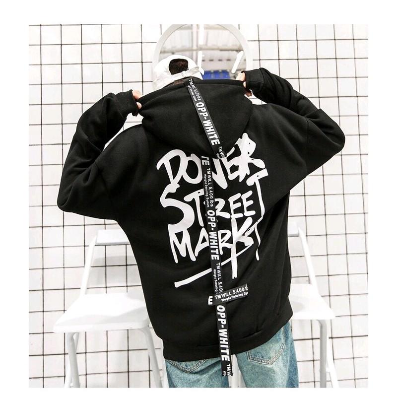 ÁO KHOÁC NỈ HOODIE PHỐI CHỮ STREET MARK CẶP ĐÔI CỰC CHẤT (CAM KẾT Y HÌNH )