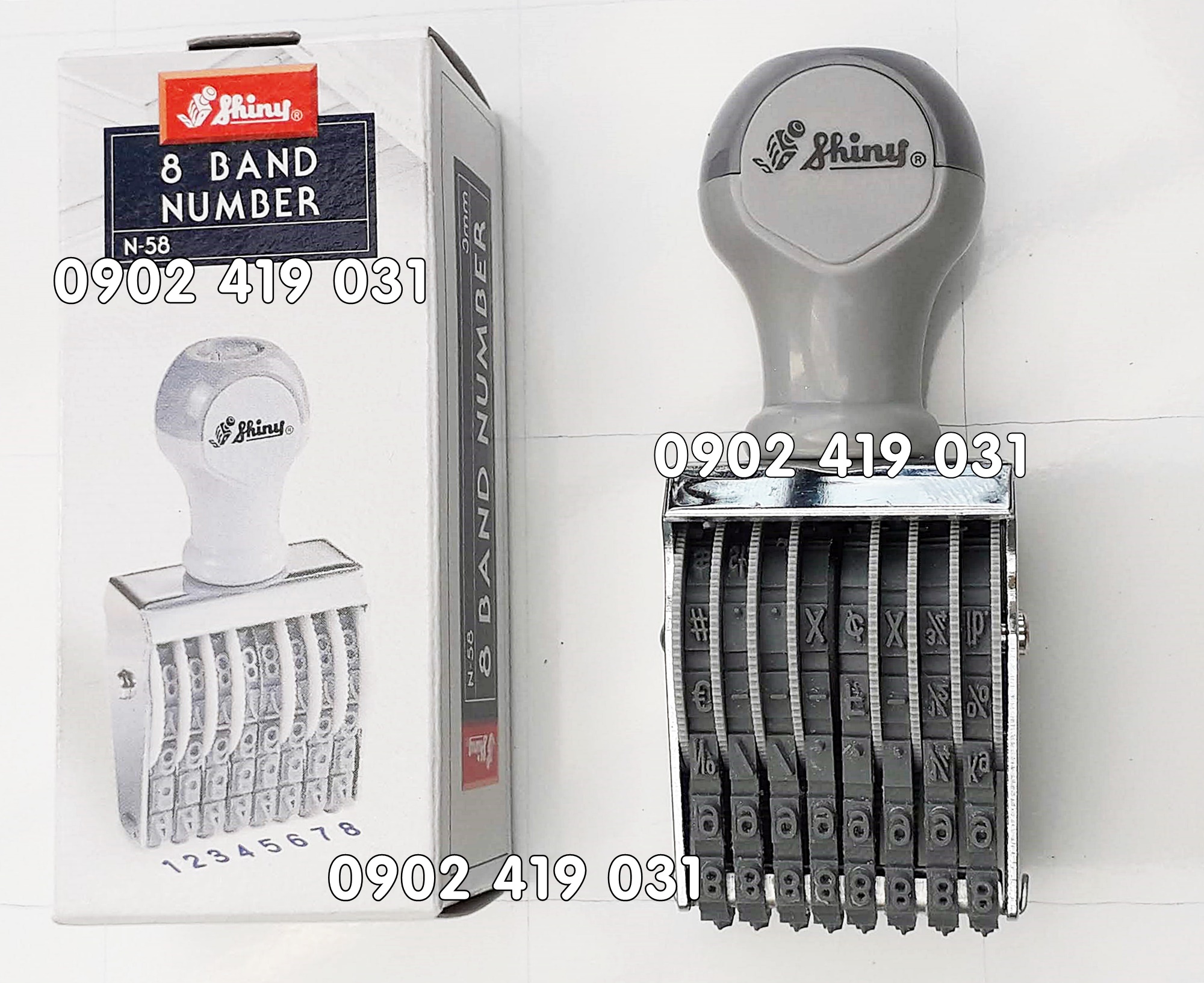 Dấu Đóng 8 Số Cao 3mm Shiny N58 ( Chấm Mực Ngoài )
