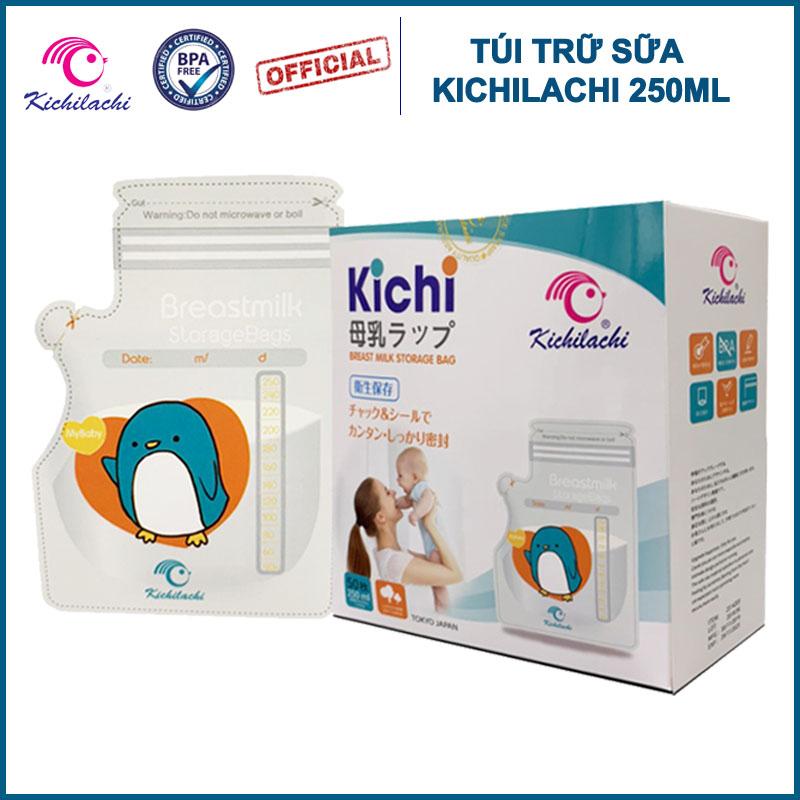 Hộp 50 túi trữ sữa mẹ 250ml KICHILACHI K50V (Công nghệ Nhật) (Tốt và rẻ so với Sunmum, Mother-K, Unimom, Spectra, Medela, Lansinoh, Natur, Pur, Cmbear, Sami)