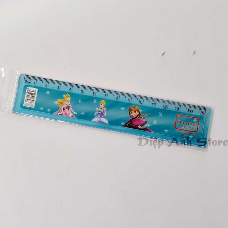 Thước kẻ 15cm Elsa (Xanh-Hồng)