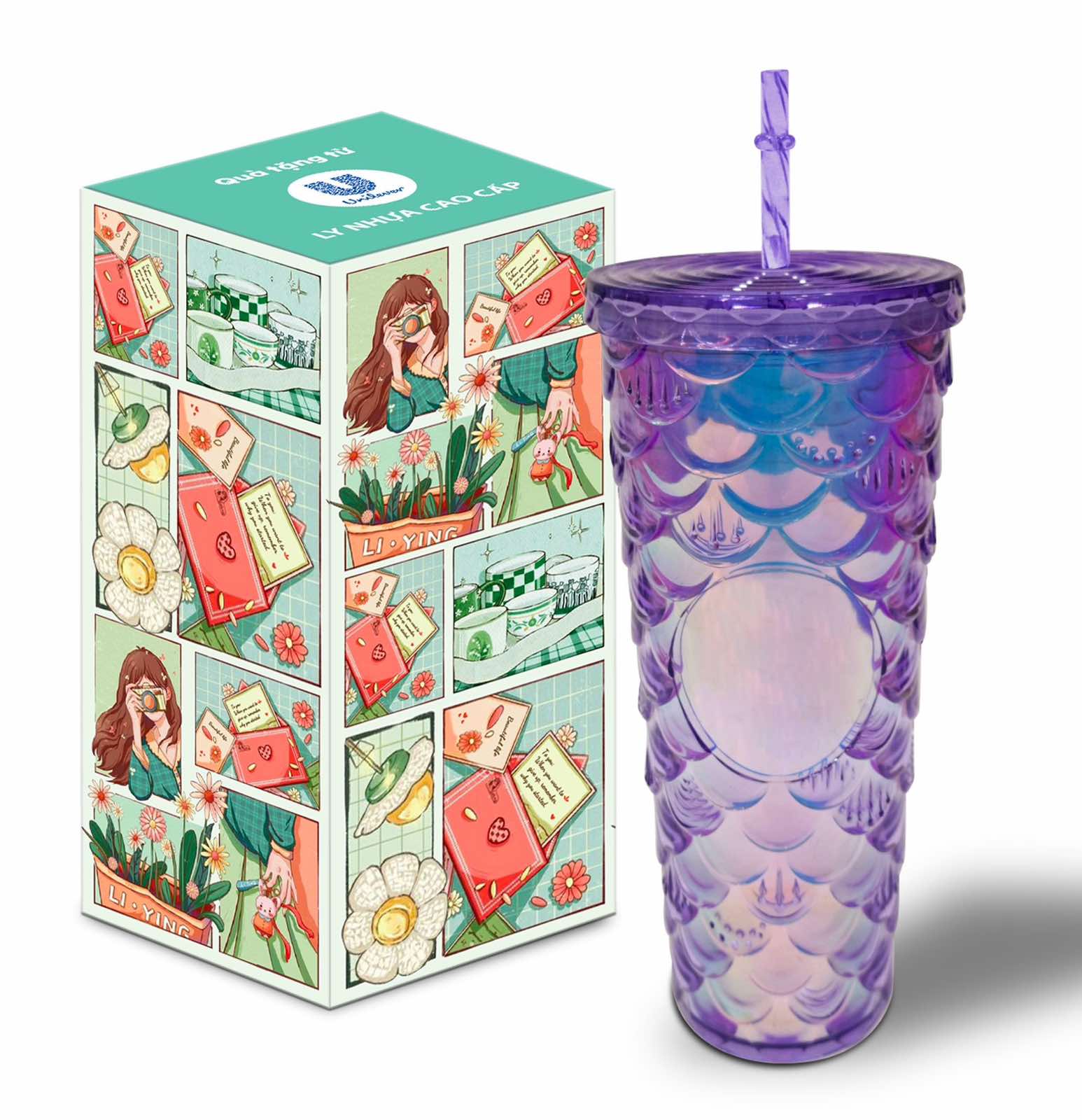 [Hàng tặng không bán - HB Gift] - LY DIAMOND TÍM