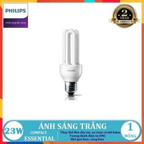 BÓNG ĐÈN HUỲNH QUANG COMPACT PHILIPS ESSENTIAL 23W E27 ( TIẾT KIỆM ĐIỆN NĂNG - TĂNG CƯỜNG ĐỘ SÁNG - 2 MÀU ÁNH SÁNG LỰA CHỌN TRẮNG VÀ VÀNG )