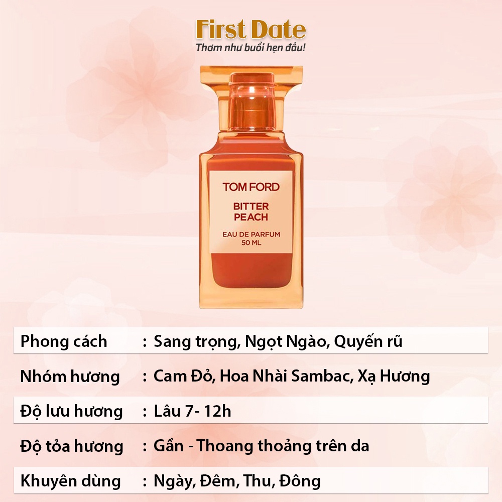 [auth] Nước hoa nam nữ Unisex Tom ford Bitter Peach EDP ( Mẫu Thử - Chiết 10ml)