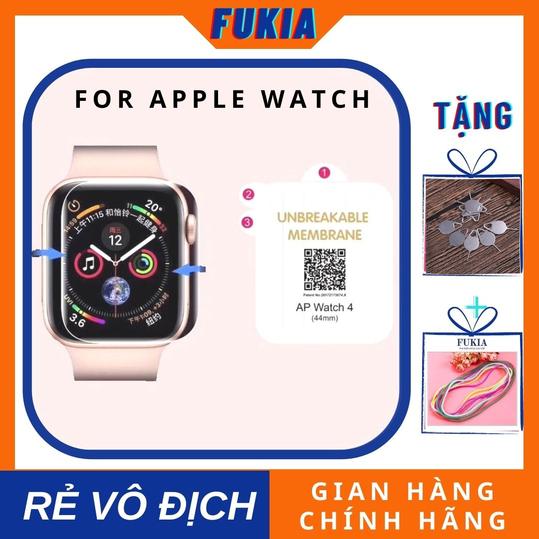 Miếng dán dẻo skin PPF tự phục hồi trầy xước cho đồng hồ thông minh Series 1/2/3/4/5/6/SE size 38 40 42 44mm AW217