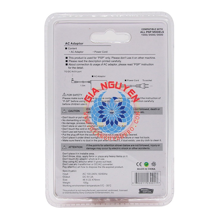 Bộ Adapter Sạc Dùng Cho Máy Game PSP 1000/2000/3000