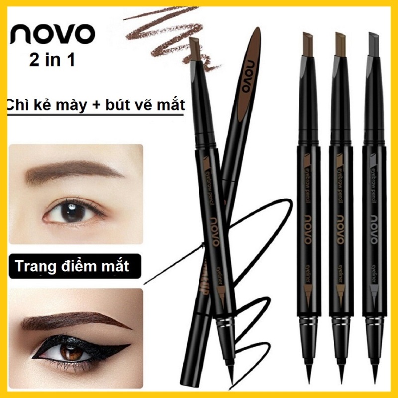 Chì kẻ mày ngang- chì định hình chân mày- chì 2trong1 novo makeup Seduce ( đầu chì + đầu bút vẽ mắt) - beaytuful everyday giá rẻ