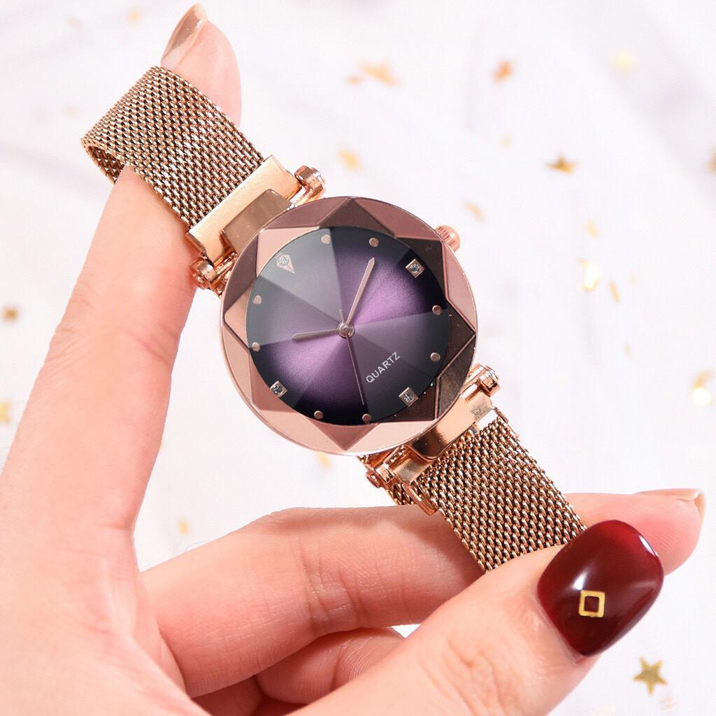 Đồng hồ dây lưới nam châm thời trang nữ Ulzzang
