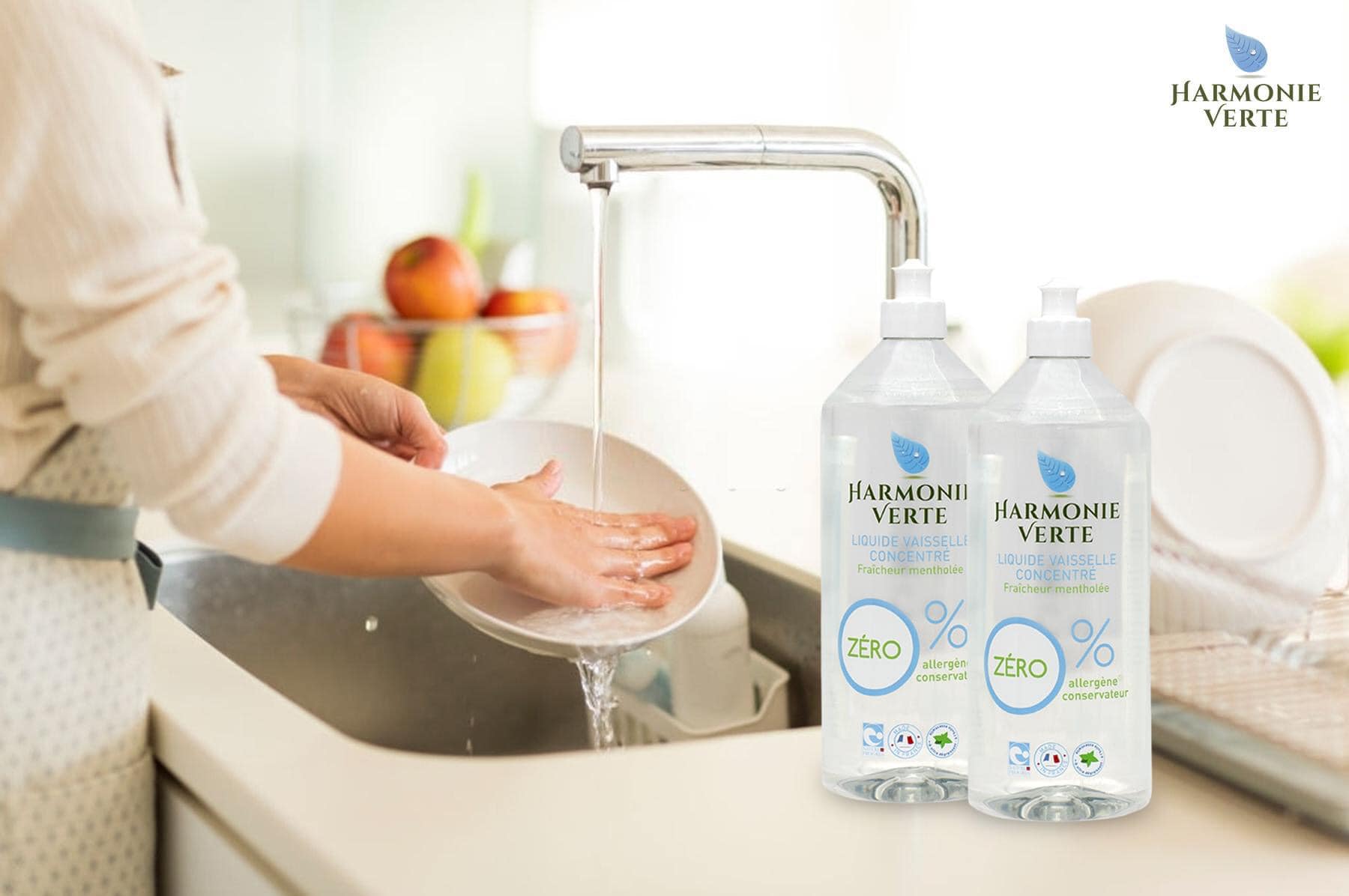 NƯỚC RỬA BÁT HỮU CƠ BẠC HÀ HARMONIE VERTE 1L
