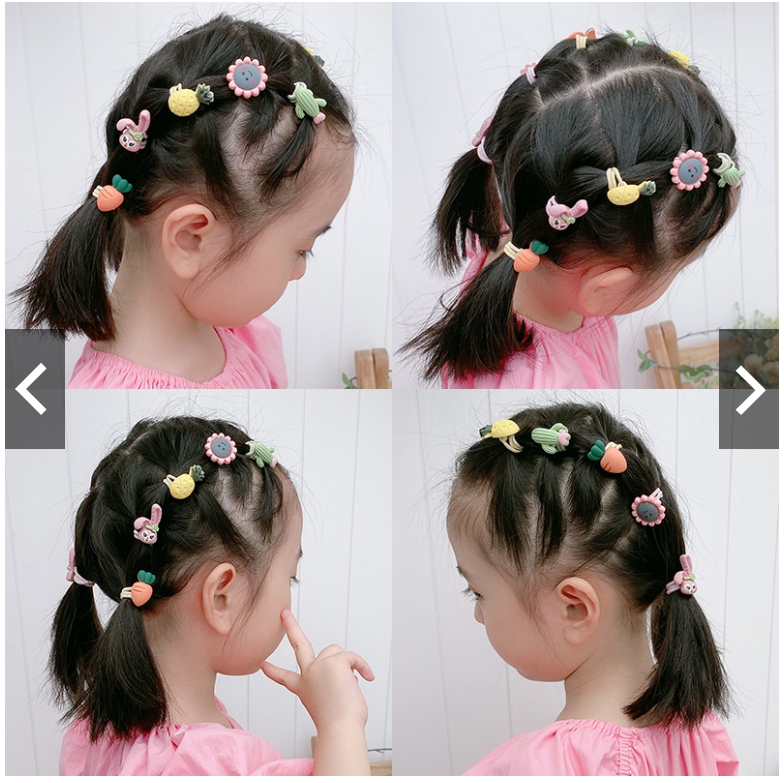 Dây buộc tóc cho bé (SET 10 dây) cột tóc họa tiết nhiều màu