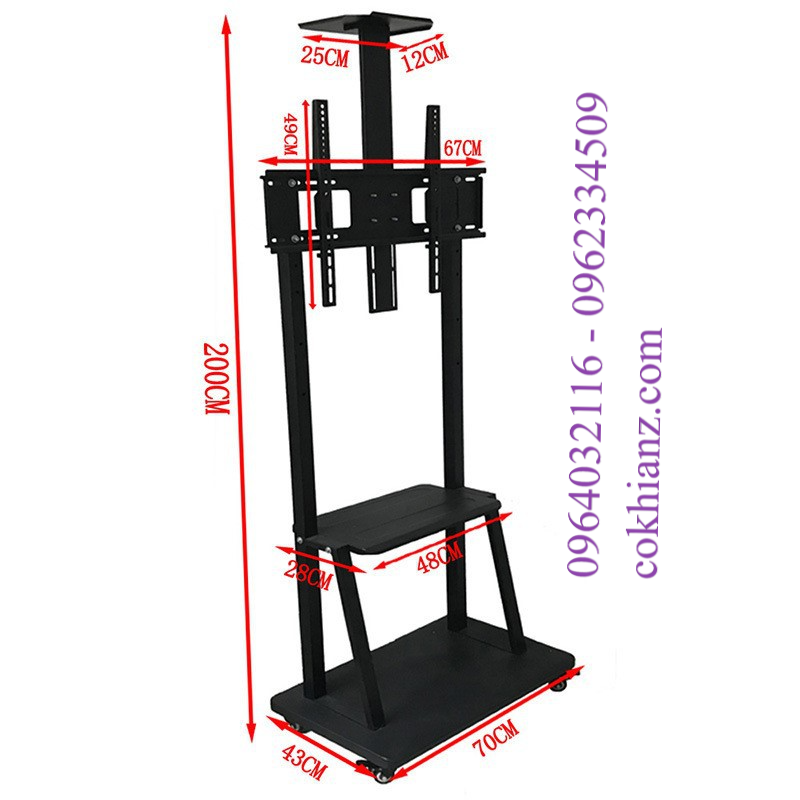 KỆ TIVI DI ĐỘNG AVA1700A(32-65INCH) HÀNG NHẬP KHẨU