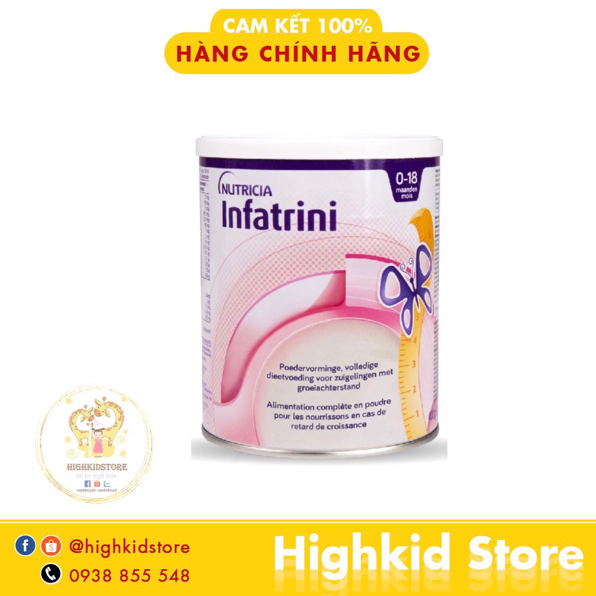 Sữa bột Infatrini Nutricia của Đức hỗ trợ tăng cân cho bé