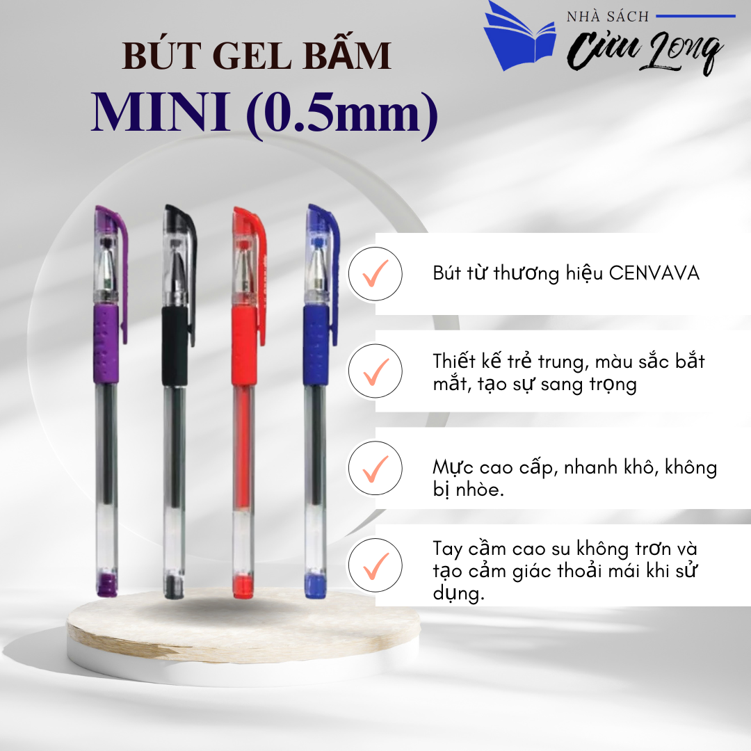 Bút Gel Mini Ngòi 0.5mm ( xanh, đỏ, tím, đen )