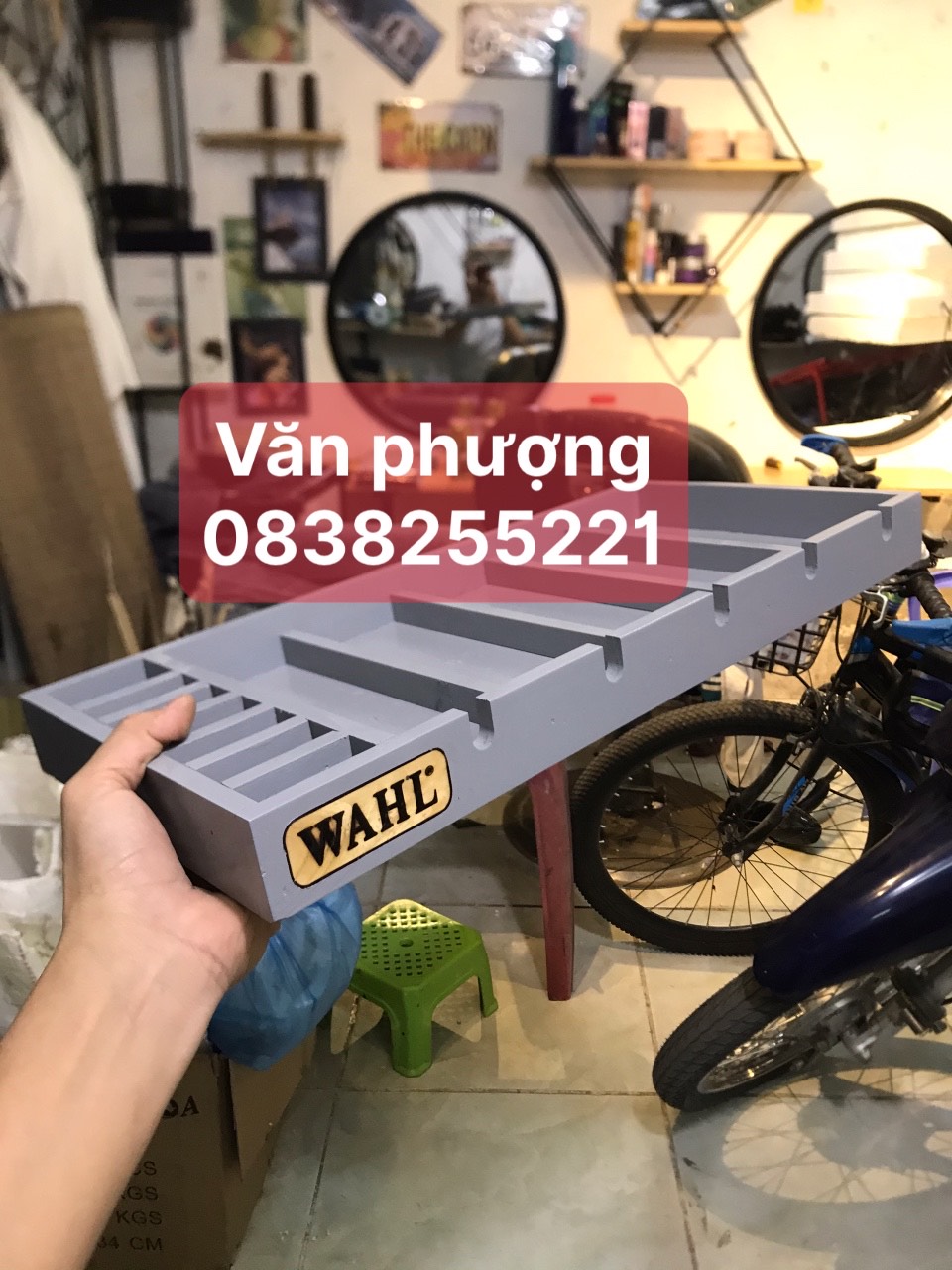 khay gỗ đựng tông đơ