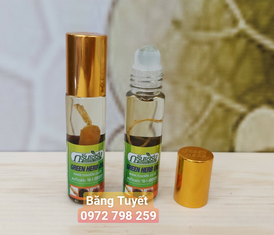 Dầu lăn thảo dược thái lan 10ml SÂM CHANH XẢ THƠM (DƯA)