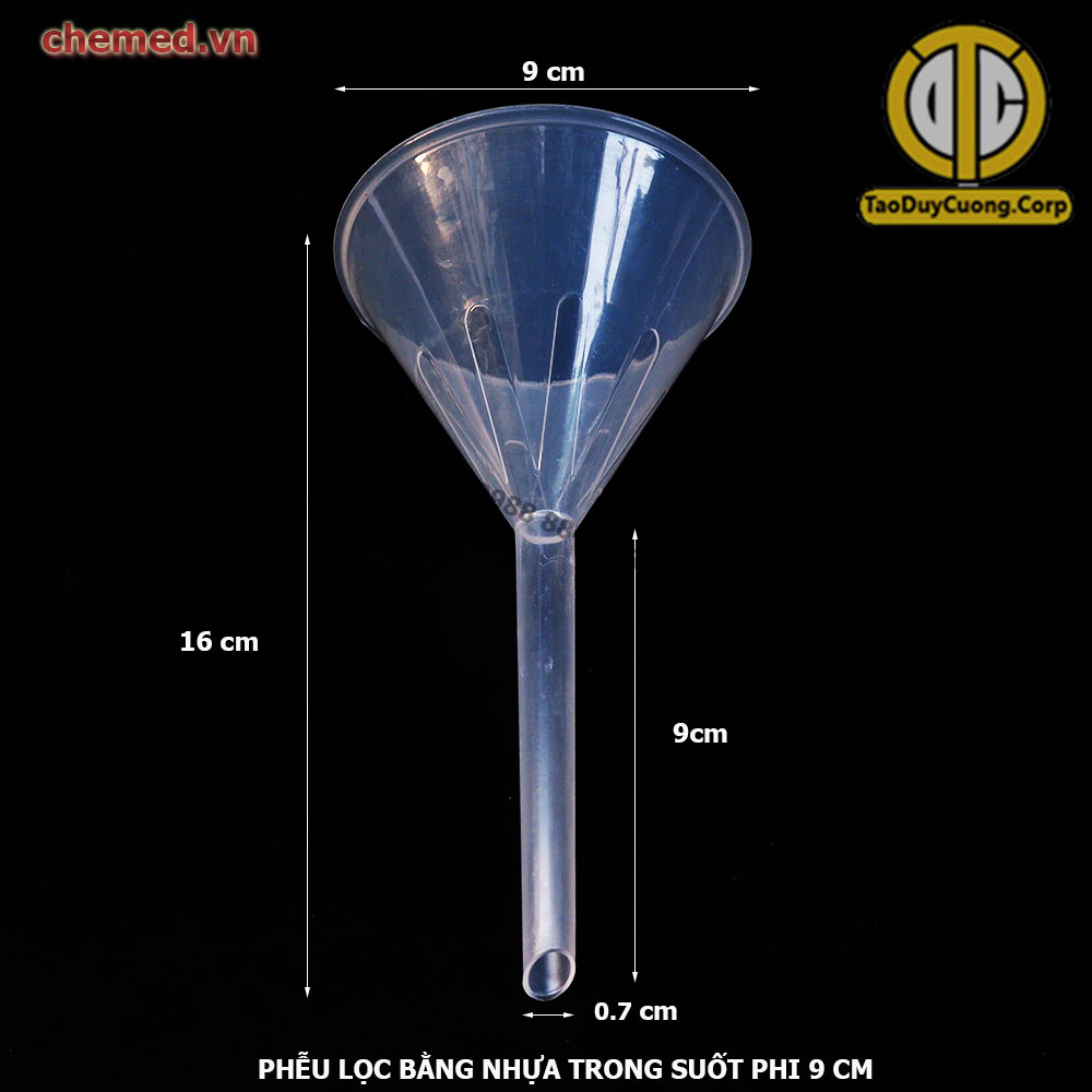 Phễu nhựa trong suốt dùng trong thí nghiệm, y tế phi 6cm, 9cm