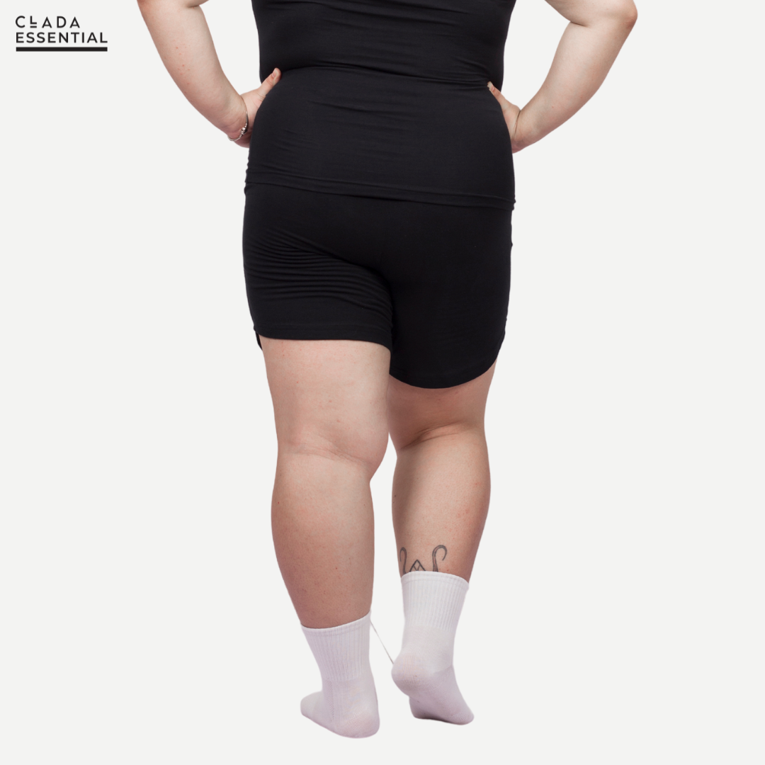 Quần Short Big Size Cotton Compact CLADA Essential - Đen