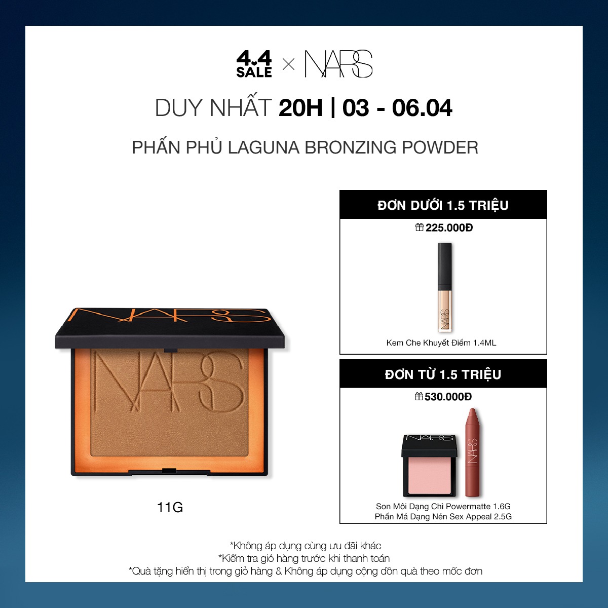 [18-20.11 | MUA LÀ CÓ QUÀ] Phấn phủ dạng nén NARS Laguna Bronzing Powder 11g