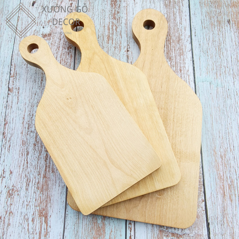 Thớt Gỗ Decor-Thớt gỗ Tự Nhiên Có Tay Cầm