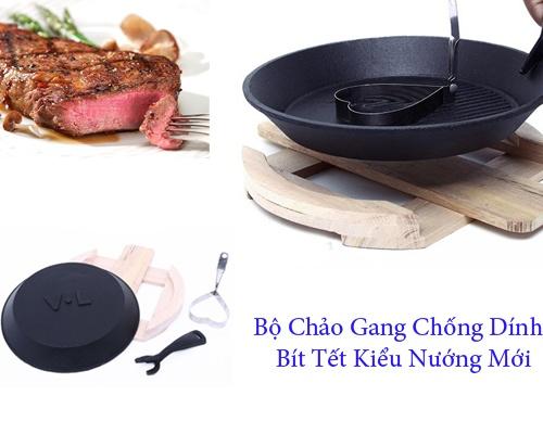 Chảo gang tròn chống dính đế gỗ Dragon