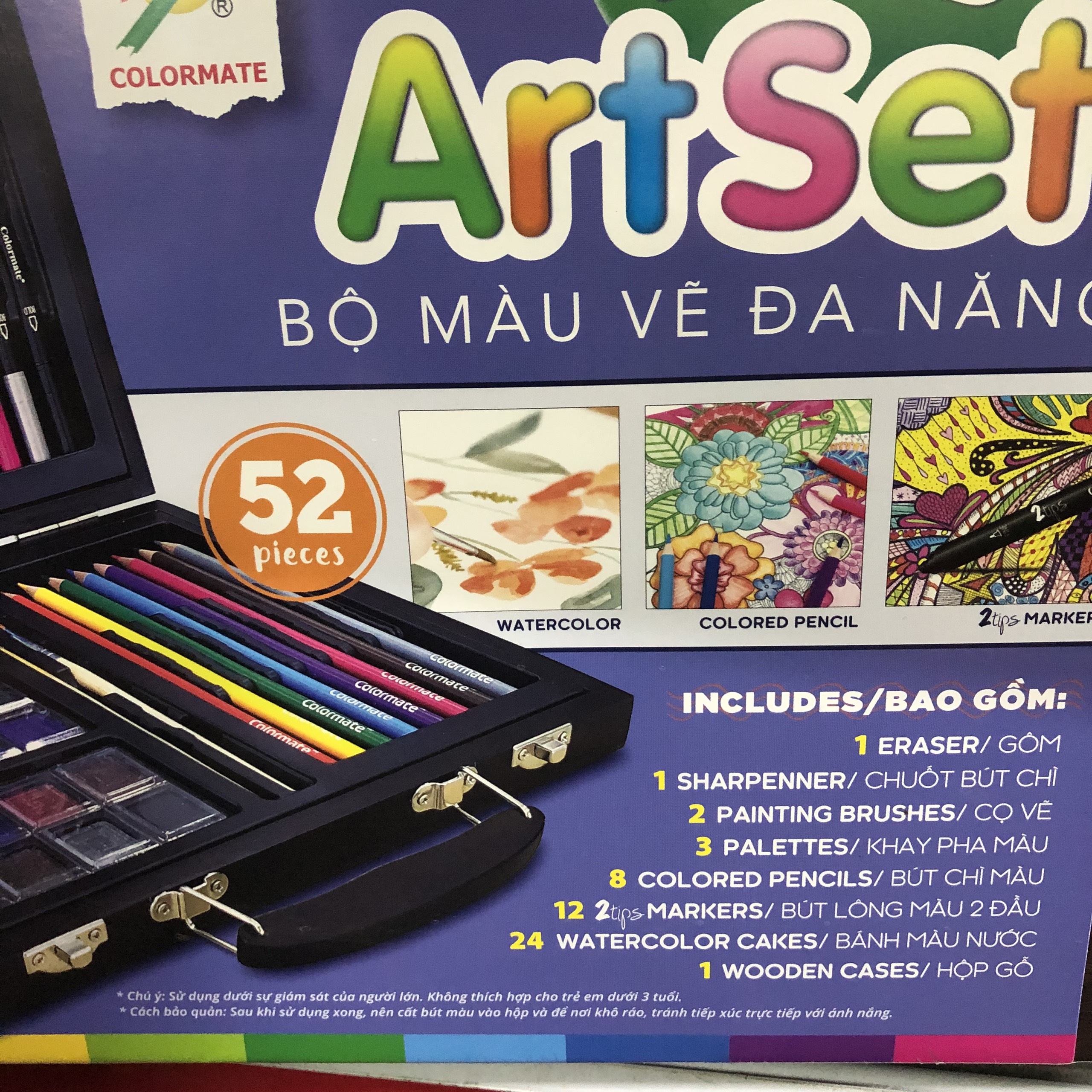 Bút màu colormate hộp gỗ M52