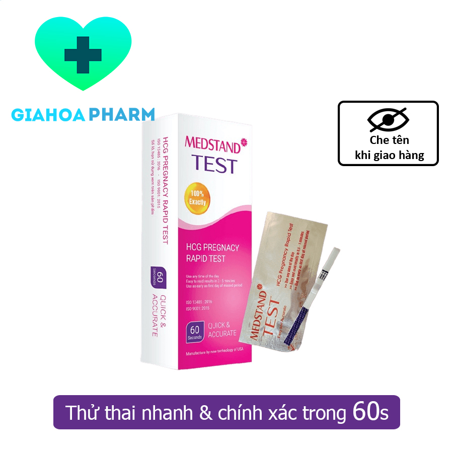 [HCM] [CHÍNH HÃNG] Que thử thai Medstand Test HCG Pregnacy rapid test dụng cụ y tế phát hiện thai sớm, nhanh chóng, chính xác