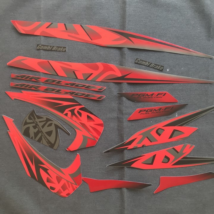 [HÀNG AIRBLADE] TEM DÁN XE AIRBLADE THÁI 110 ĐỜI 2011 3 LỚP CAO CẤP CHẤT LƯỢNG NHƯ ZIN (MÀU ĐỎ HOA VĂN)