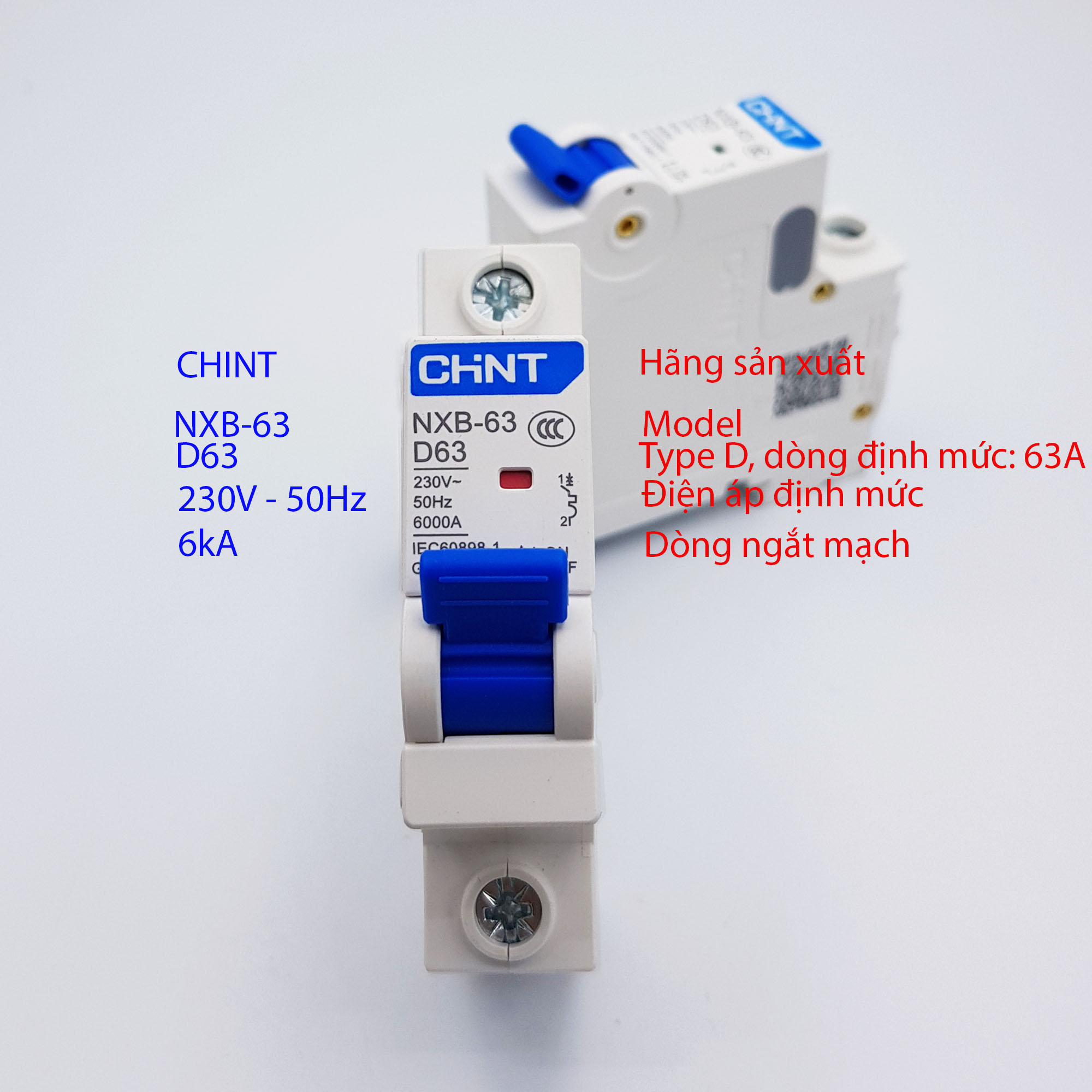 MCB 1P 6kA CHINT NXB-63 10A - 20A - 40A - 63A