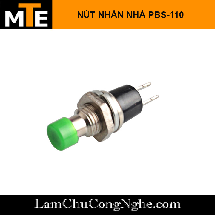 Nút nhấn tự nhả, nút nhấn đề reset PBS-110 lỗ 7mm