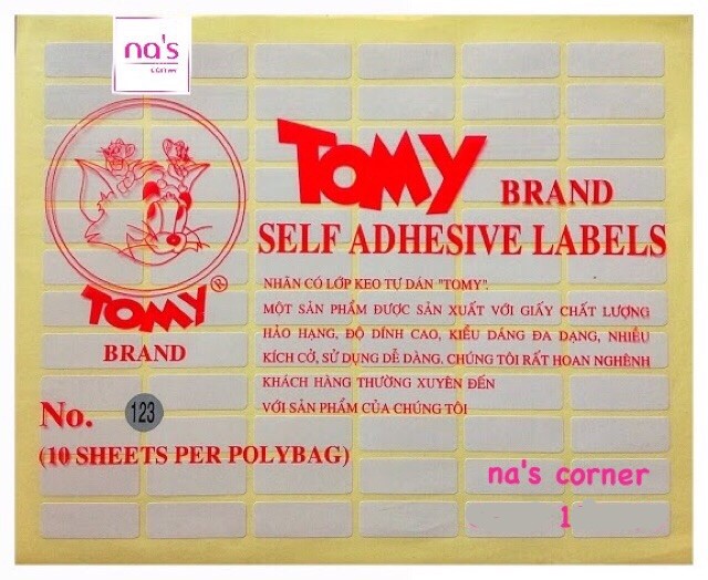 Decal nhãn dán tem dán Tomy nhiều size 10 cái/xấp mã 99-124
