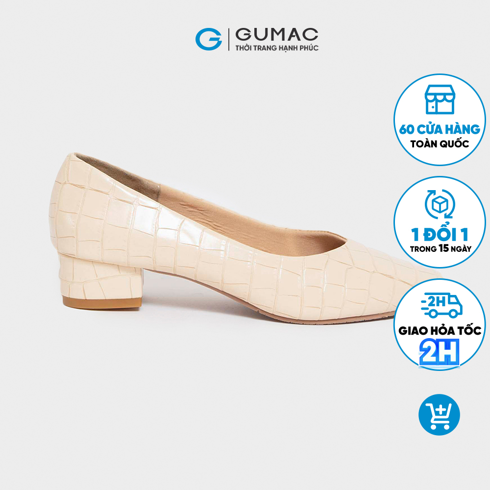 Giày nữ GUMAC GD299 , Giày búp bê da vân sang trọng