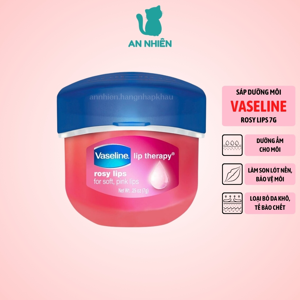 Sáp dưỡng môi mềm mịn Vaseline rosy lips 7g