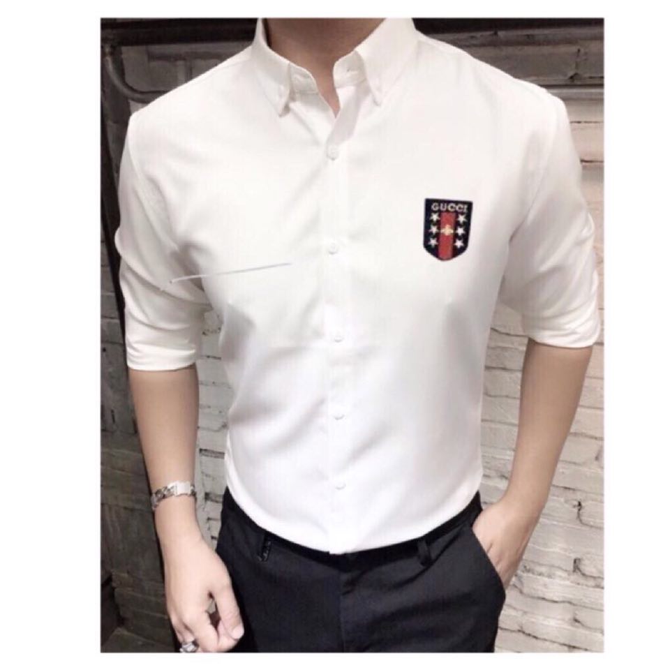 [HCM]ÁO SƠ MI NAM THỜI TRANG THIÊU LOGO CÁ TÍNH