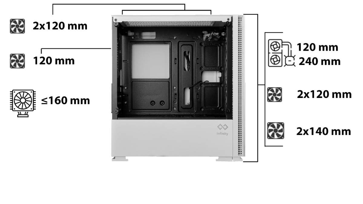 Vỏ Case Infinity Eclipse M – Tempered Glass