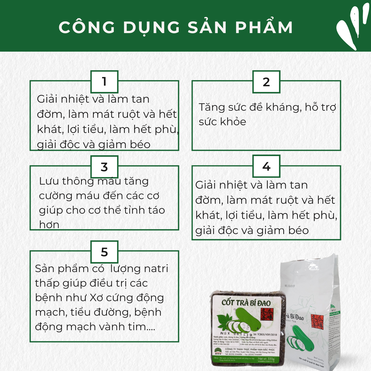 CỐT TRÀ BÍ ĐAO WONDERFUL 550G