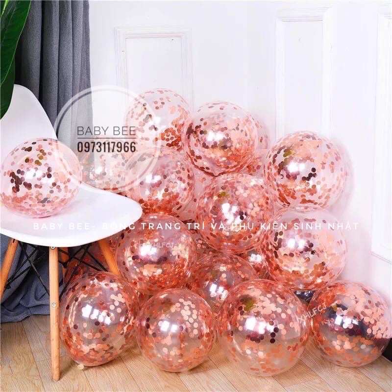 Bóng Trong Suốt Lồng Nhũ Sequin Size 12 Inch