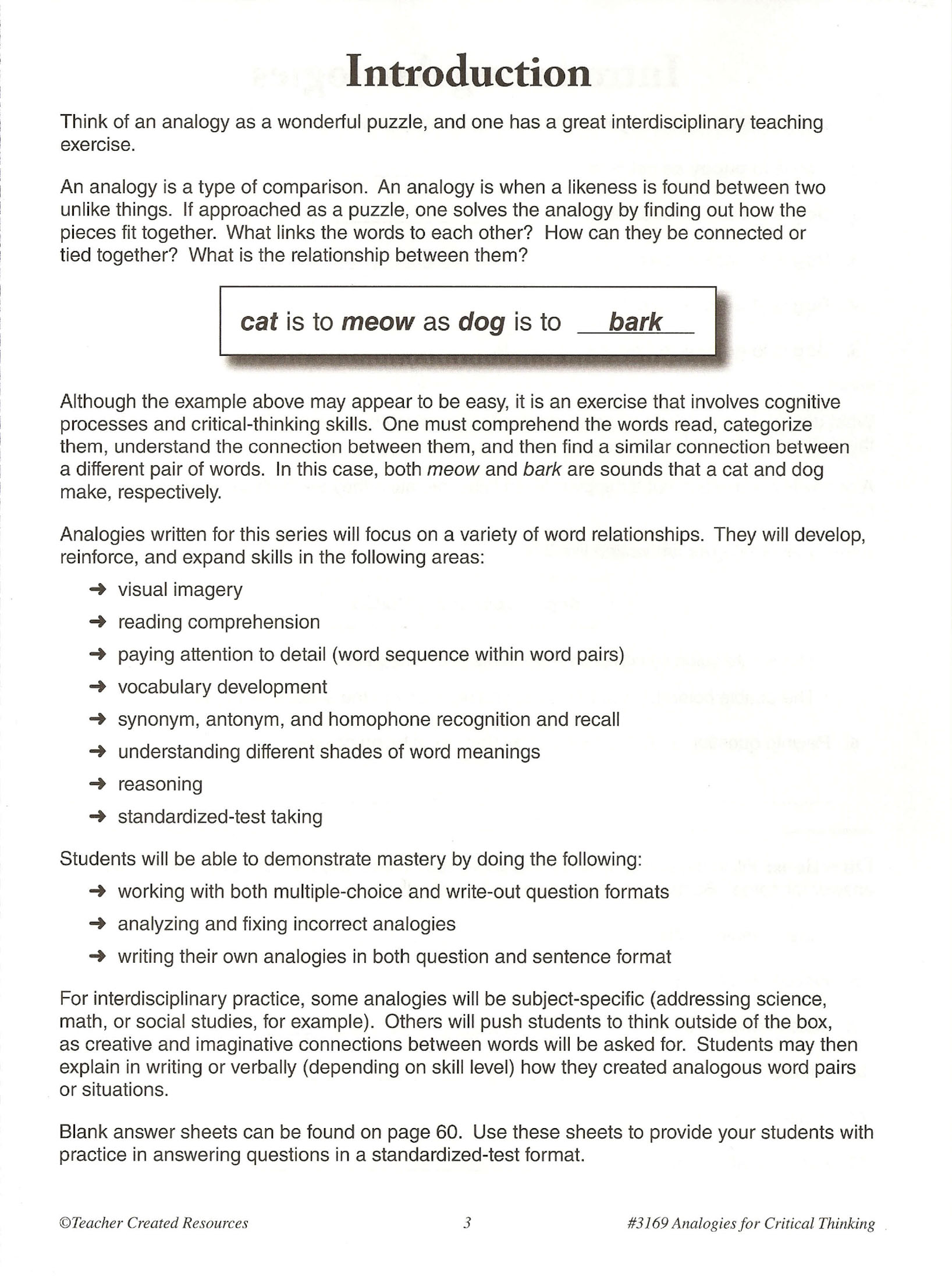 ANALOGY FOR CRITICAL THINKING GRADE 6 (Sách đen trắng)