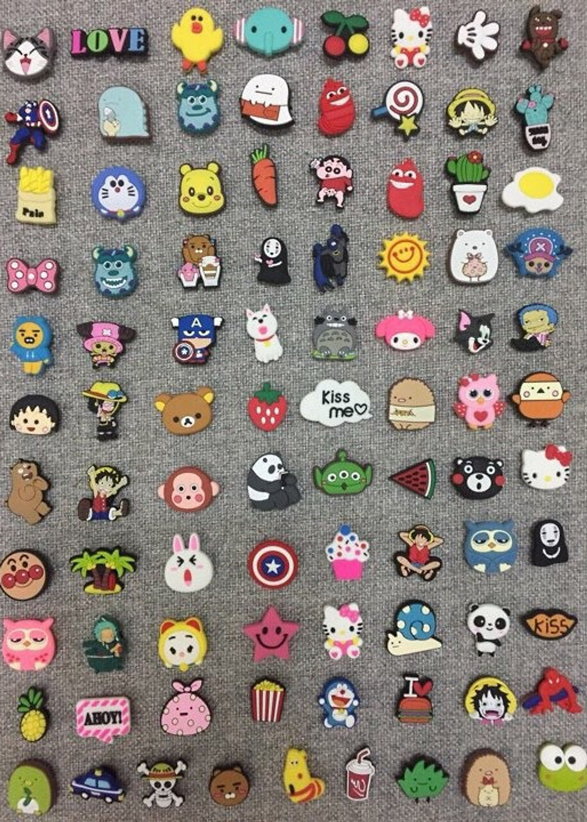 Bộ 50 Jibbitz / Stickers 2D gắn dép Crocs