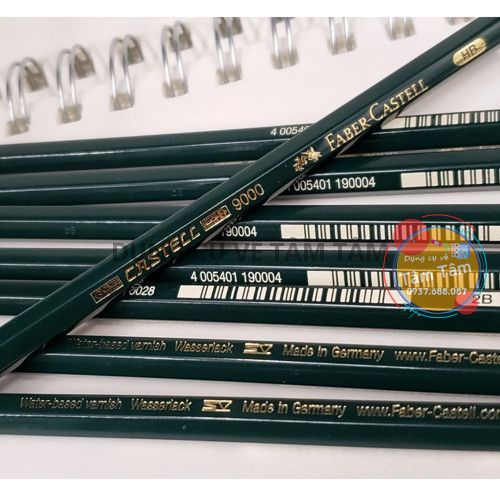 Bút Chì phác thảo, bút chì đen Castell 9000, Faber Castell-Dụng cụ vẽ Tâm Tâm