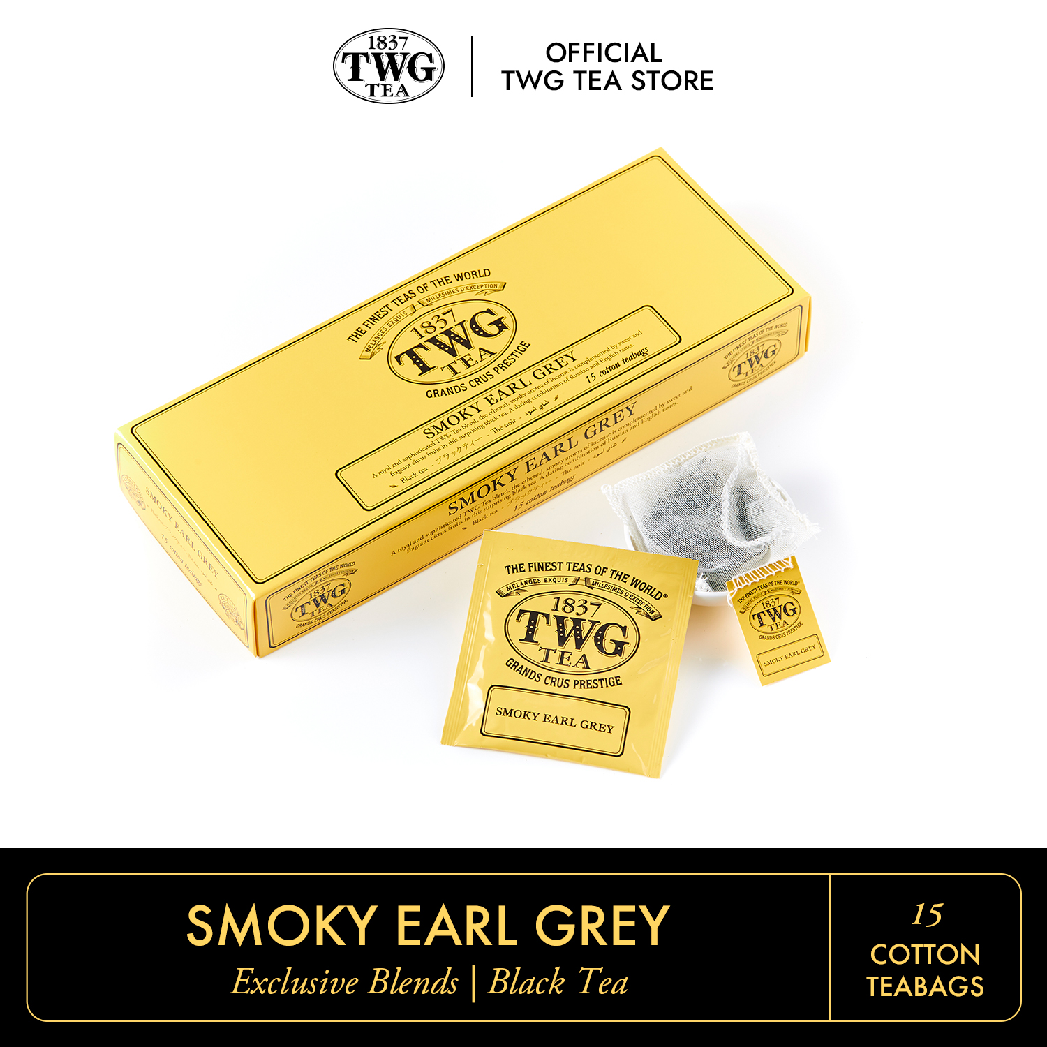 TWG Tea - Smoky Earl Grey (2.5g x 15 teabags) | BlackTea
